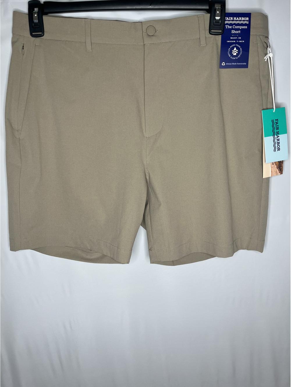 NWT Fair Harbor Men's Sand/The Compass Shorts Size 36